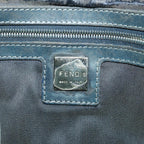 FENDI Mamma Baguette Shoulder Bag Canvas Navybs9180