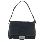 FENDI Mamma Baguette Shoulder Bag Canvas Navybs9180