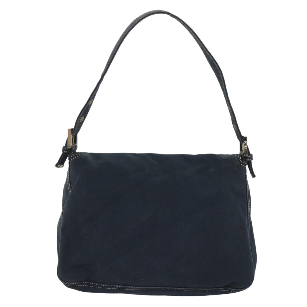 FENDI Mamma Baguette Shoulder Bag Canvas Navybs9180