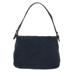 FENDI Mamma Baguette Shoulder Bag Canvas Navybs9180