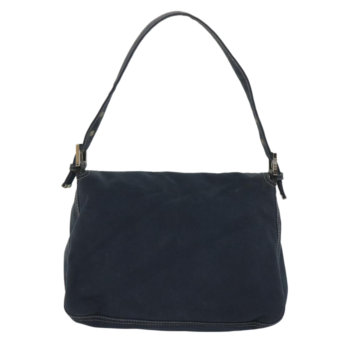 FENDI Mamma Baguette Shoulder Bag Canvas Navybs9180
