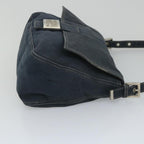 FENDI Mamma Baguette Shoulder Bag Canvas Navybs9180