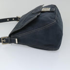 FENDI Mamma Baguette Shoulder Bag Canvas Navybs9180