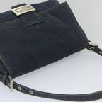FENDI Mamma Baguette Shoulder Bag Canvas Navybs9180