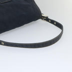 FENDI Mamma Baguette Shoulder Bag Canvas Navybs9180