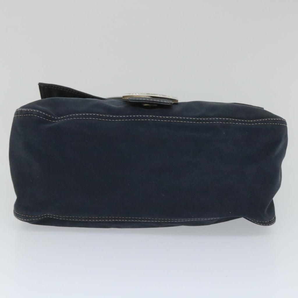 FENDI Mamma Baguette Shoulder Bag Canvas Navybs9180
