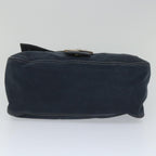 FENDI Mamma Baguette Shoulder Bag Canvas Navybs9180