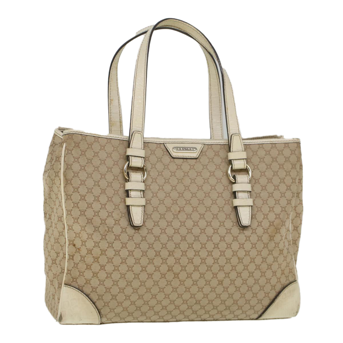CELINE Macadam Canvas Tote Bag Beige  9213