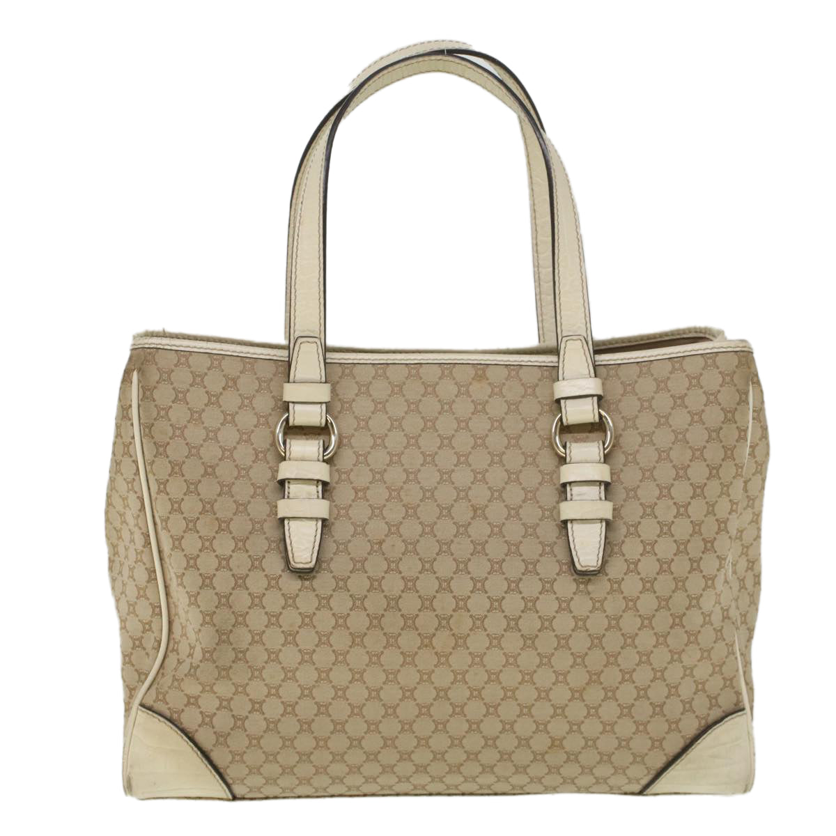 CELINE Macadam Canvas Tote Bag Beige  9213