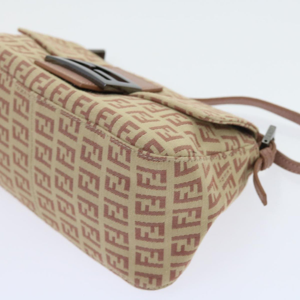 FENDI Zucchino Canvas Mamma Baguette Shoulder Bag Pinkbs9221