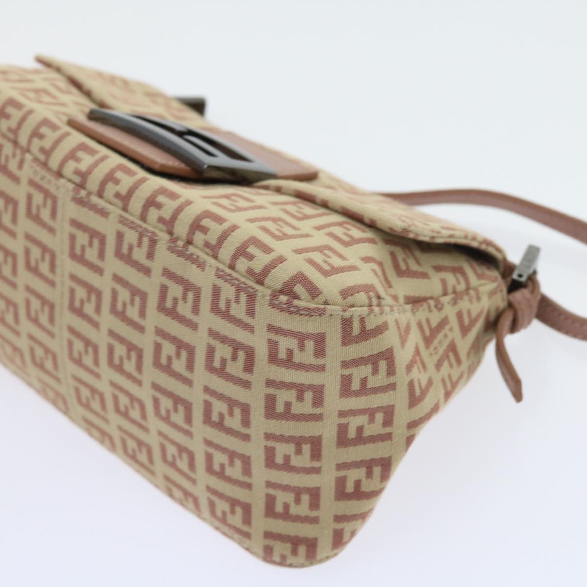 FENDI Zucchino Canvas Mamma Baguette Shoulder Bag Pinkbs9221