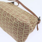 FENDI Zucchino Canvas Mamma Baguette Shoulder Bag Pinkbs9221