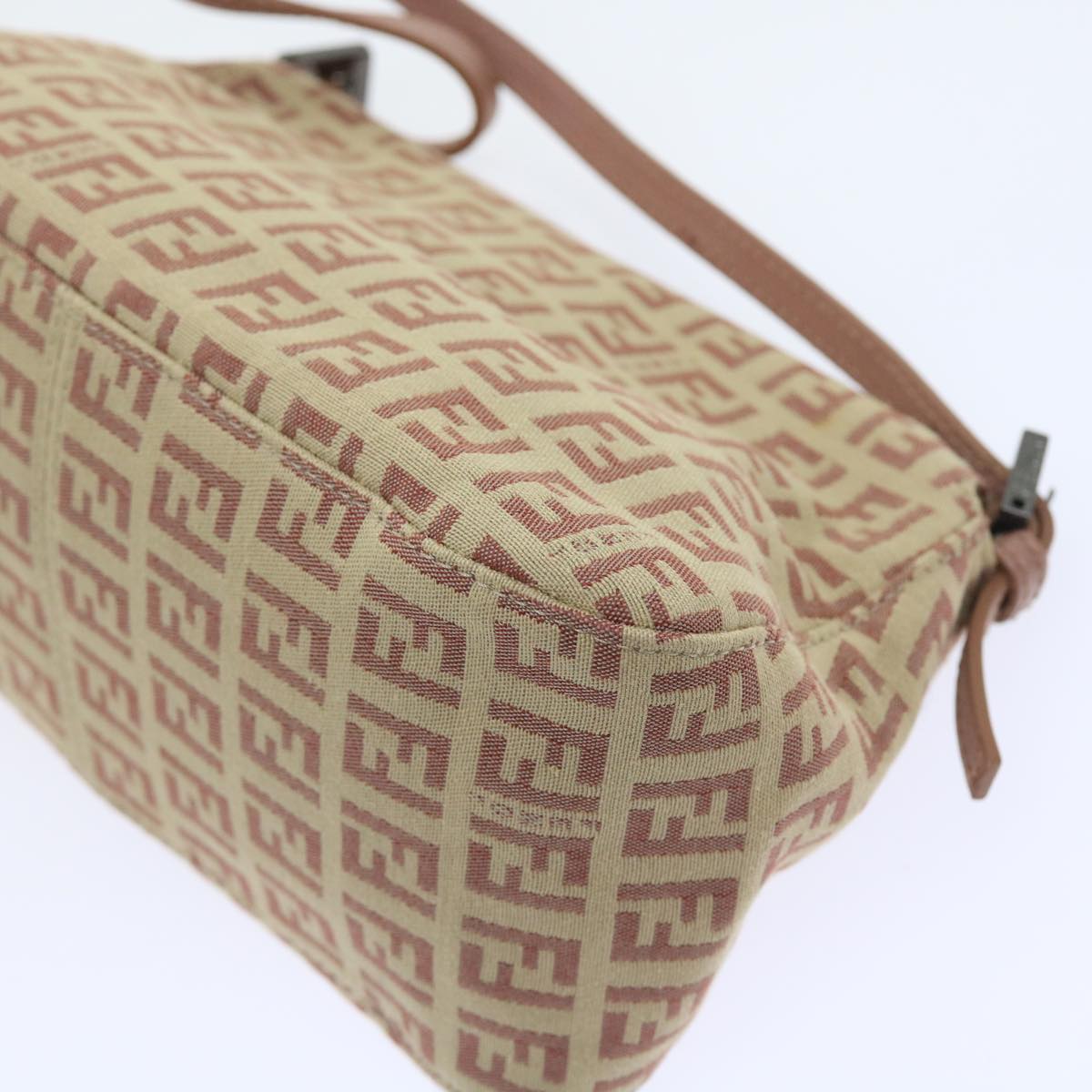 FENDI Zucchino Canvas Mamma Baguette Shoulder Bag Pinkbs9221