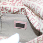 FENDI Zucchino Canvas Mamma Baguette Shoulder Bag Pinkbs9221