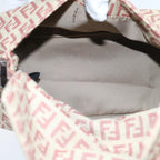 FENDI Zucchino Canvas Mamma Baguette Shoulder Bag Pinkbs9221
