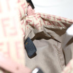 FENDI Zucchino Canvas Mamma Baguette Shoulder Bag Pinkbs9221