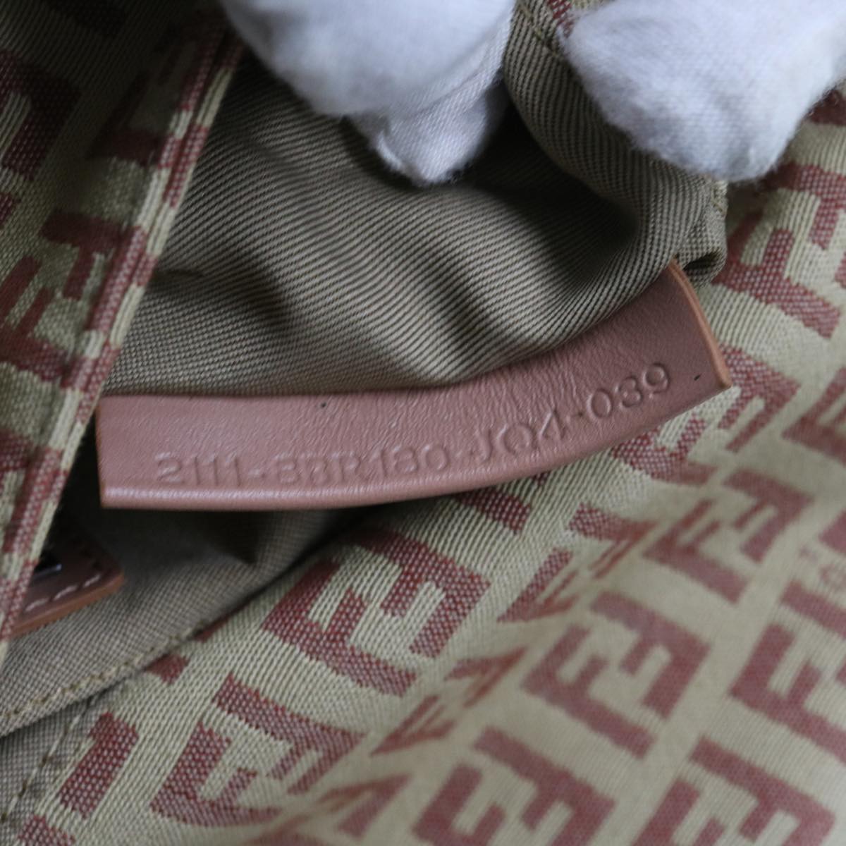 FENDI Zucchino Canvas Mamma Baguette Shoulder Bag Pinkbs9221