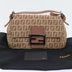 FENDI Zucchino Canvas Mamma Baguette Shoulder Bag Pinkbs9221