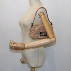 FENDI Zucchino Canvas Mamma Baguette Shoulder Bag Pinkbs9221