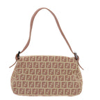 FENDI Zucchino Canvas Mamma Baguette Shoulder Bag Pinkbs9221