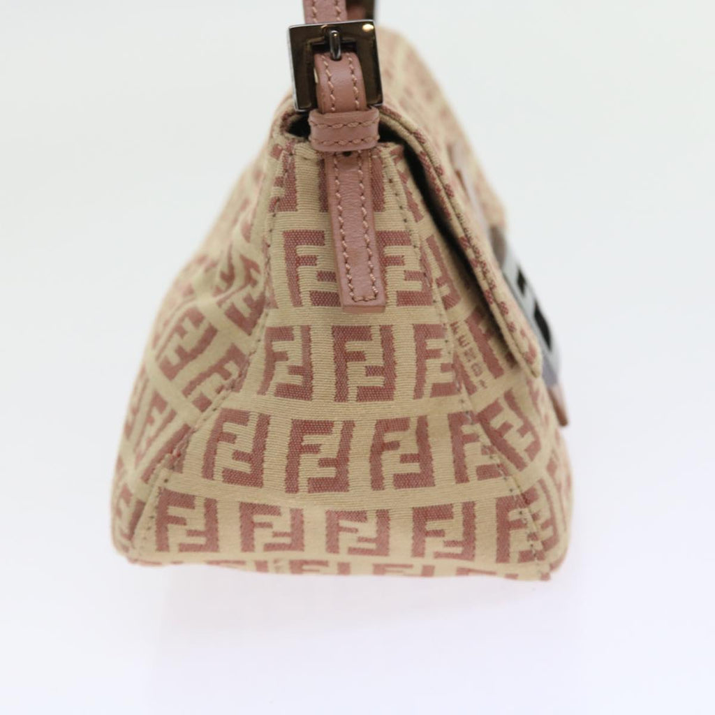 FENDI Zucchino Canvas Mamma Baguette Shoulder Bag Pinkbs9221