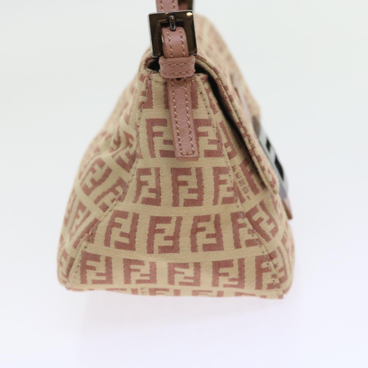 FENDI Zucchino Canvas Mamma Baguette Shoulder Bag Pinkbs9221