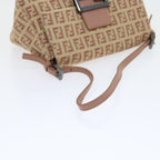 FENDI Zucchino Canvas Mamma Baguette Shoulder Bag Pinkbs9221