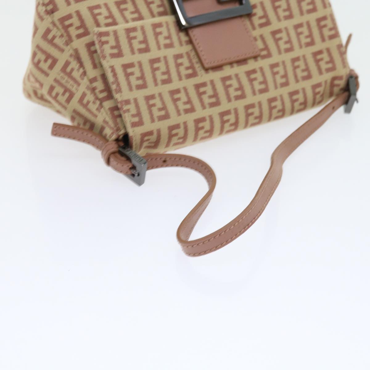 FENDI Zucchino Canvas Mamma Baguette Shoulder Bag Pinkbs9221