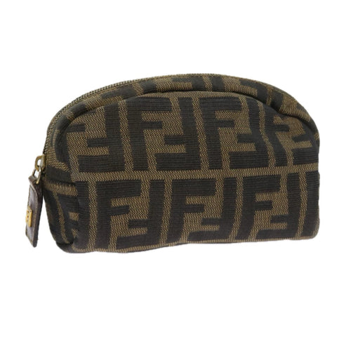 FENDI Zucca Canvas Pouch Black Brownbs9279