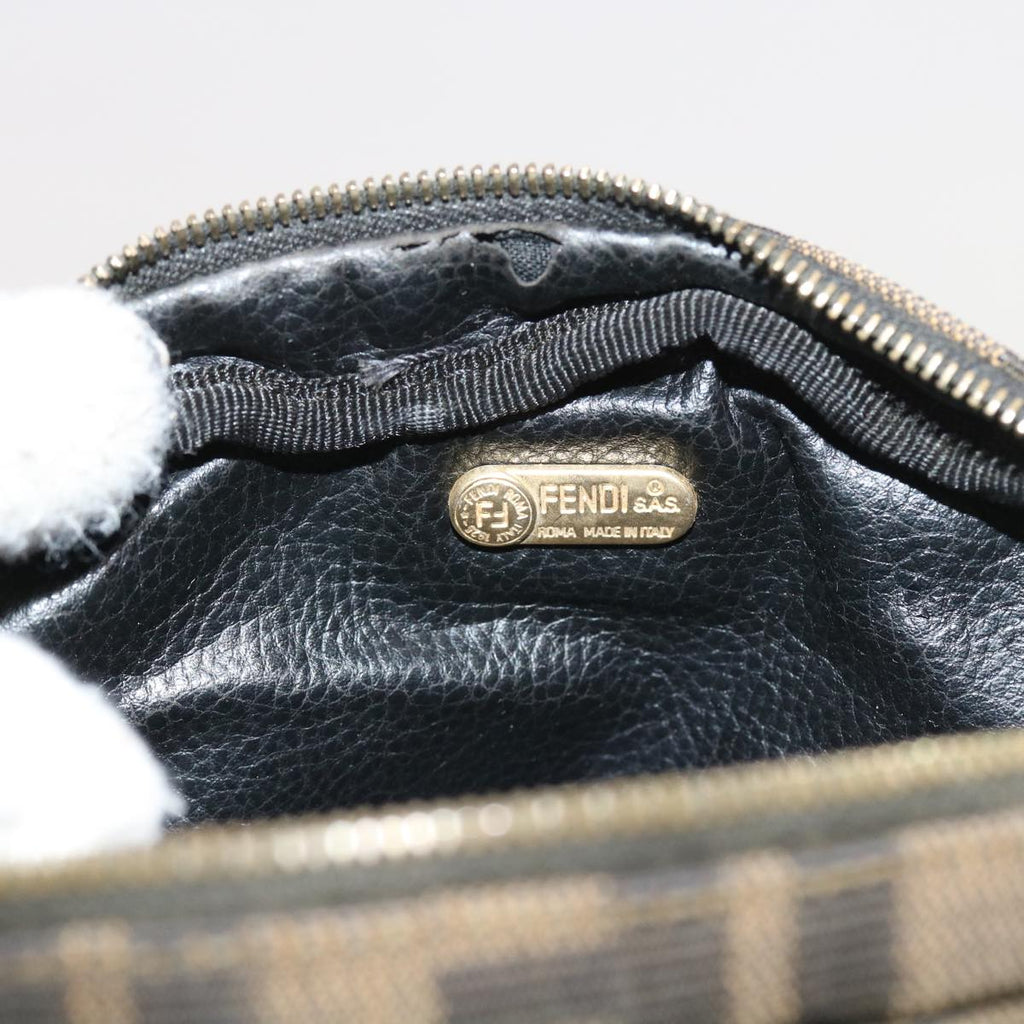 FENDI Zucca Canvas Pouch Black Brownbs9279
