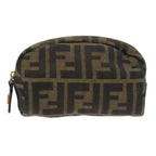 FENDI Zucca Canvas Pouch Black Brownbs9279