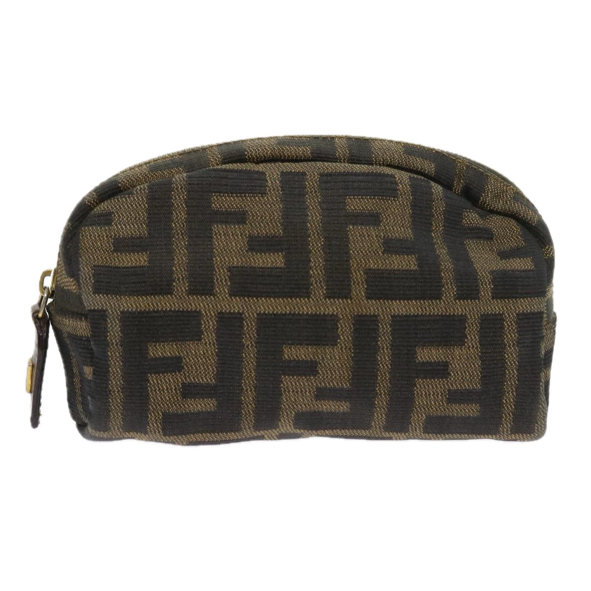 FENDI Zucca Canvas Pouch Black Brownbs9279
