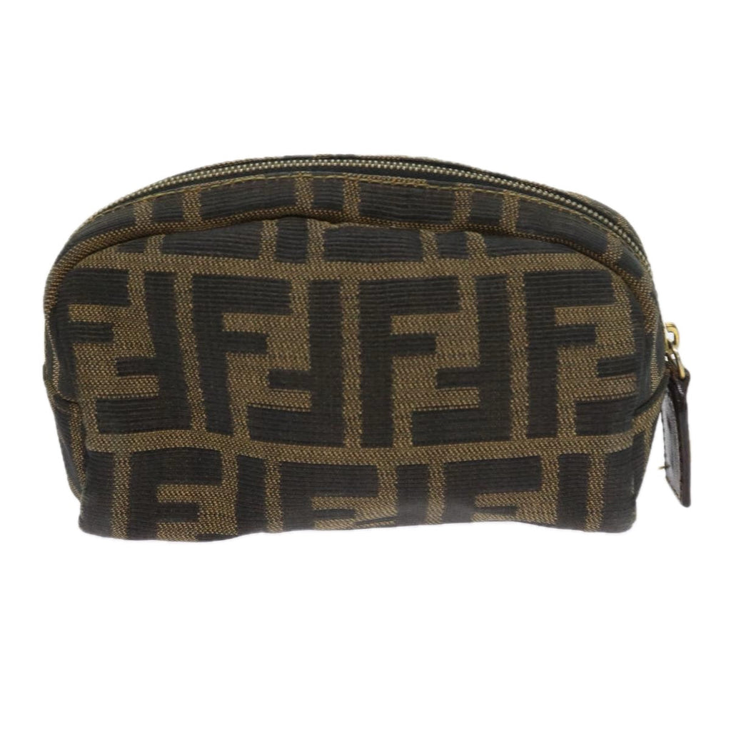 FENDI Zucca Canvas Pouch Black Brownbs9279