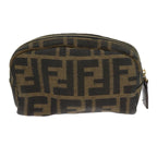 FENDI Zucca Canvas Pouch Black Brownbs9279