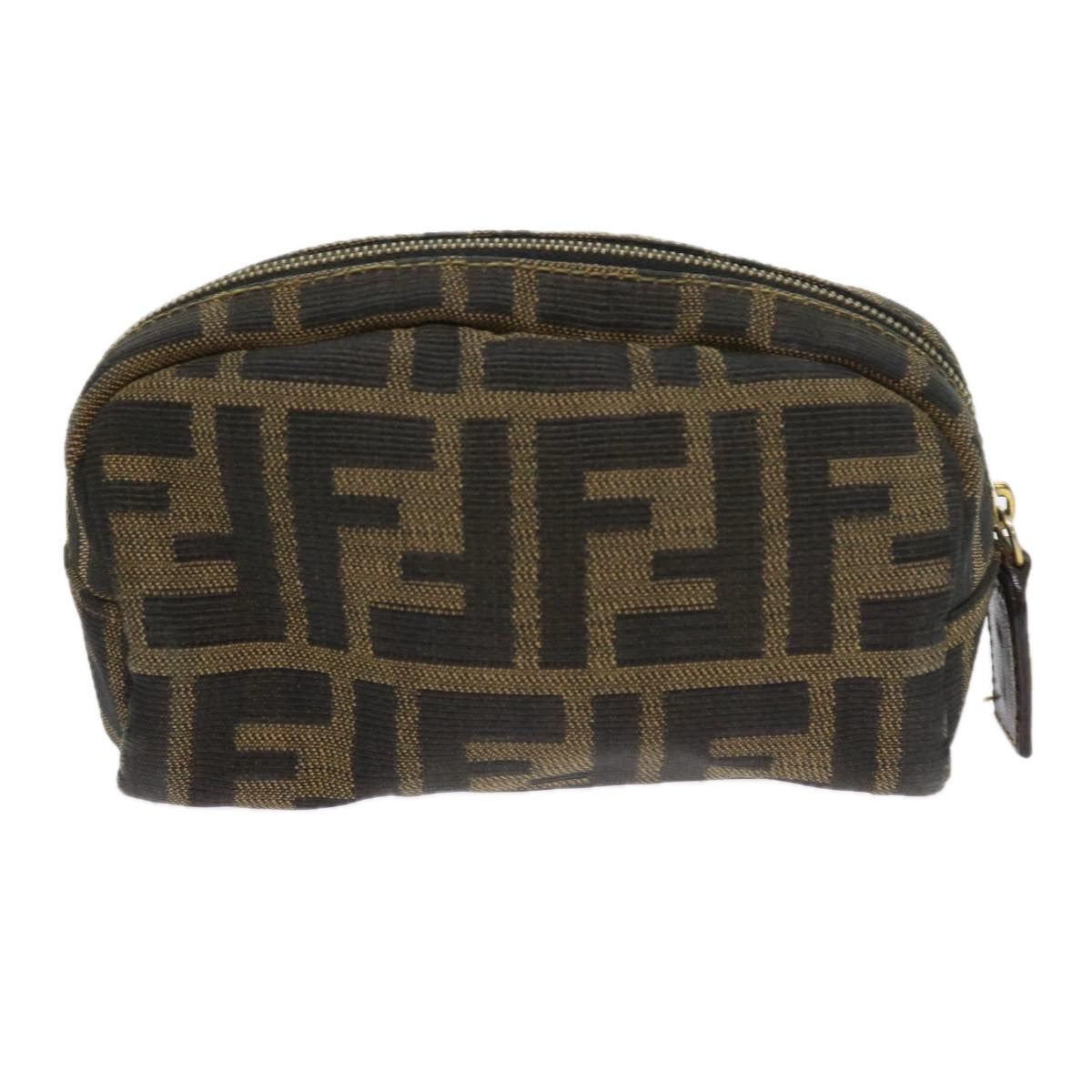 FENDI Zucca Canvas Pouch Black Brownbs9279