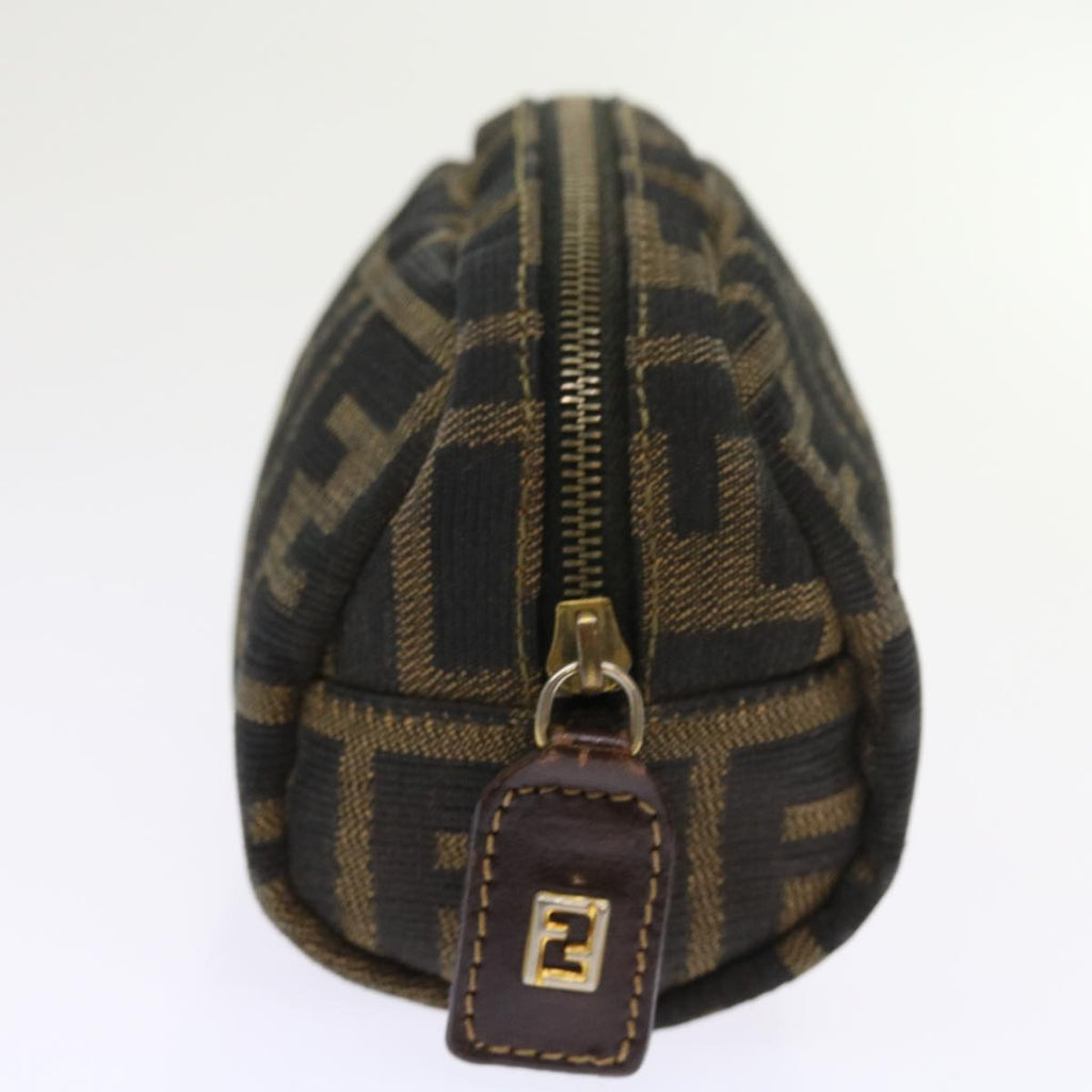 FENDI Zucca Canvas Pouch Black Brownbs9279
