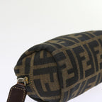 FENDI Zucca Canvas Pouch Black Brownbs9279