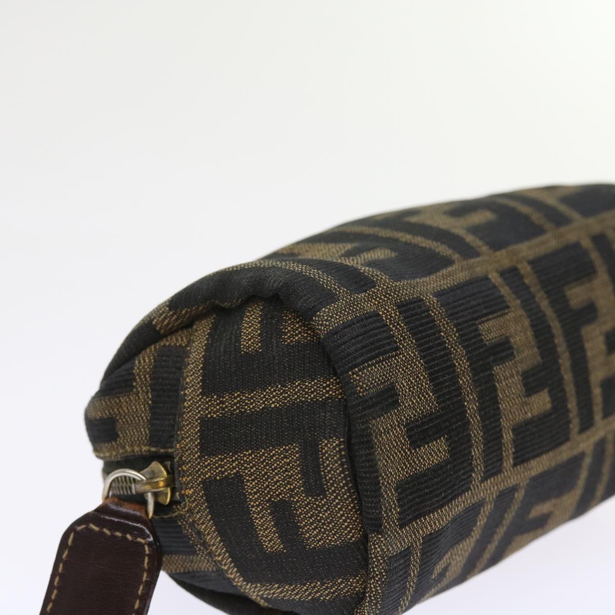 FENDI Zucca Canvas Pouch Black Brownbs9279
