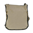 Chloe Harley Shoulder Bag Canvas Leather Beige Black bs9282