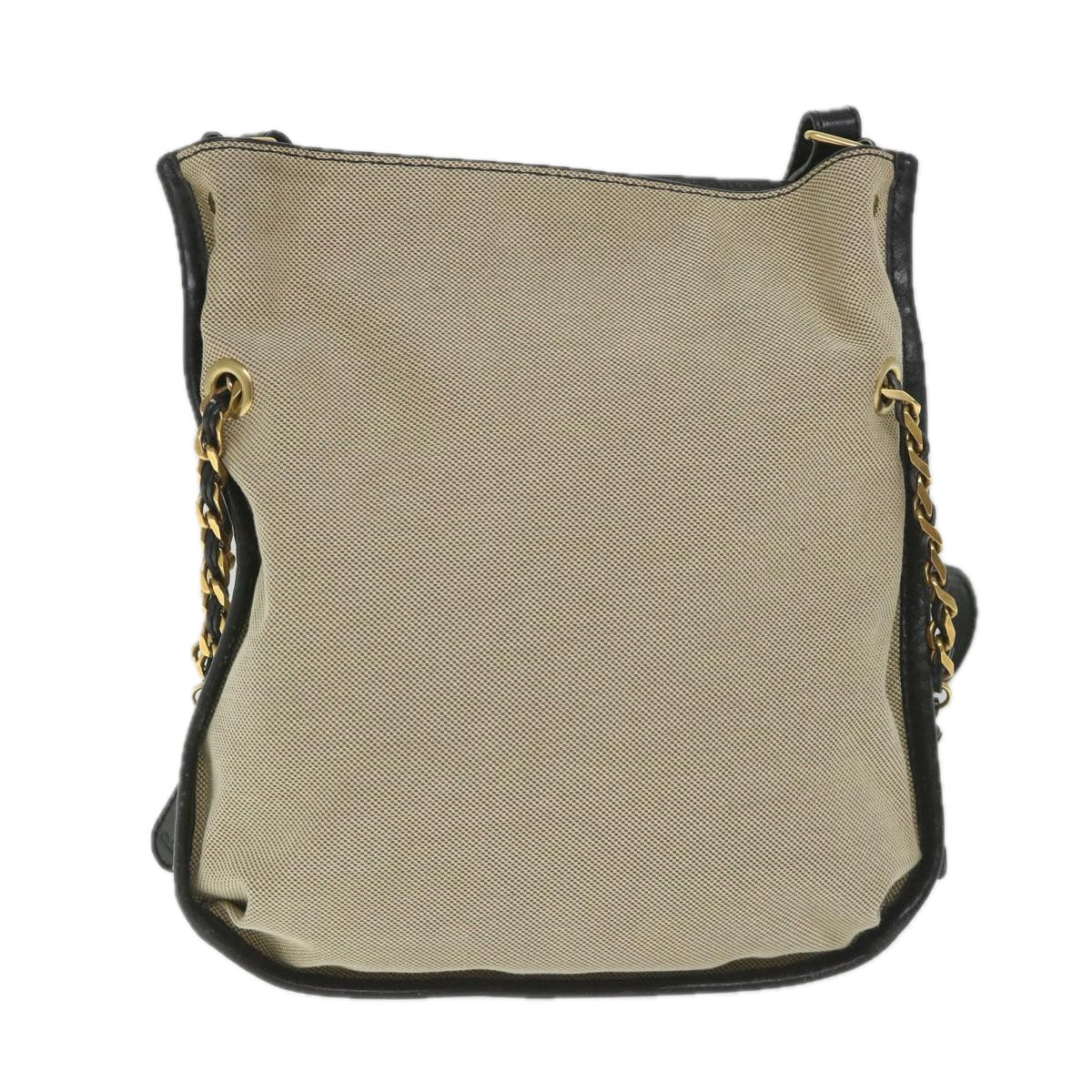 Chloe Harley Shoulder Bag Canvas Leather Beige Black bs9282