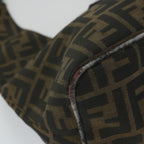 FENDI Zucca Canvas Mamma Baguette Shoulder Bag Black Brownbs9333