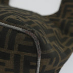 FENDI Zucca Canvas Mamma Baguette Shoulder Bag Black Brownbs9333