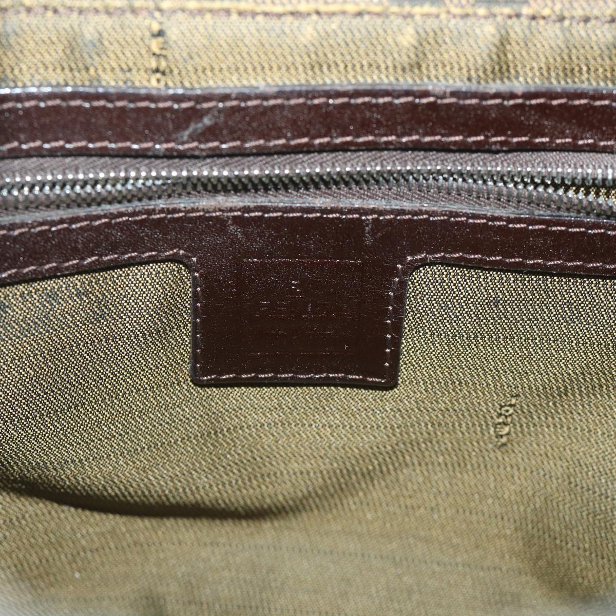 FENDI Zucca Canvas Mamma Baguette Shoulder Bag Black Brownbs9333