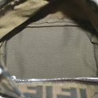 FENDI Zucca Canvas Mamma Baguette Shoulder Bag Black Brownbs9333