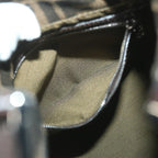 FENDI Zucca Canvas Mamma Baguette Shoulder Bag Black Brownbs9333