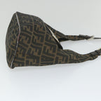 FENDI Zucca Canvas Mamma Baguette Shoulder Bag Black Brownbs9333