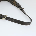 FENDI Zucca Canvas Mamma Baguette Shoulder Bag Black Brownbs9333