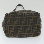 FENDI Zucca Canvas Mamma Baguette Shoulder Bag Black Brownbs9333