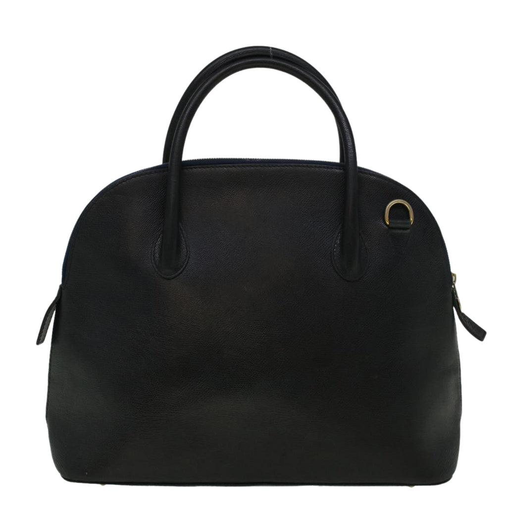 CELINE Hand Bag Leather Navy  9343