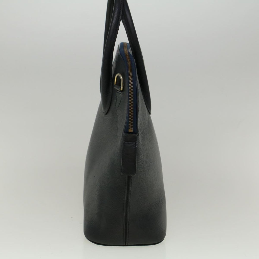 CELINE Hand Bag Leather Navy  9343